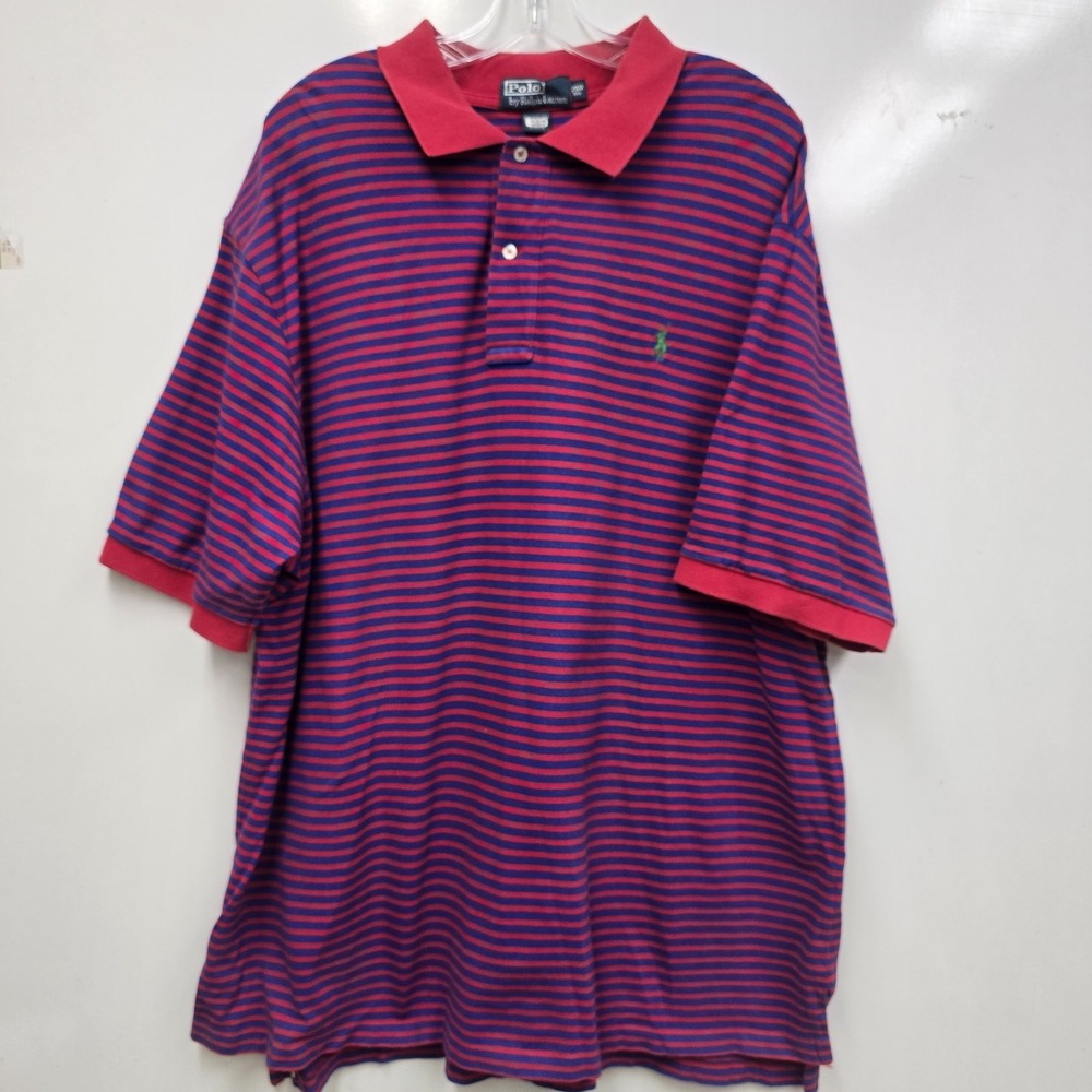 Polo By Ralph Lauren Shirt Mens 2XB Blue‎ Red Green Pony 2 Button Preppy Classic - Picture 11 of 11